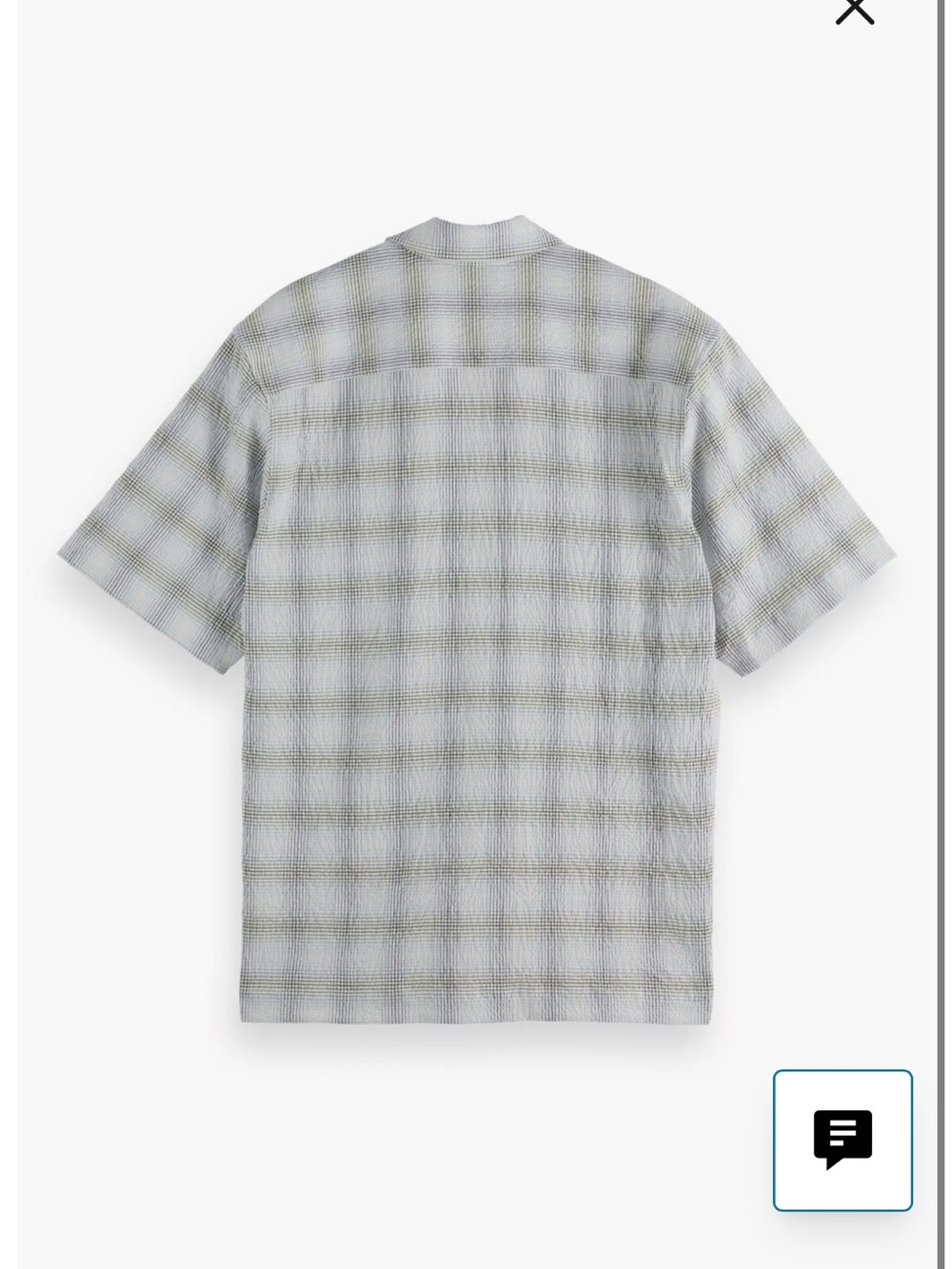 Scotch & Soda Short-Sleeve Plaid Camp Shirt - Gray & Green